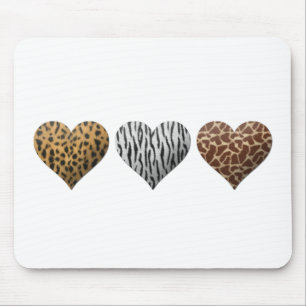 Tierdruck-Herzen Mousepad