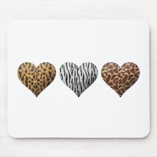 Tierdruck-Herzen Mousepad (Vorne)