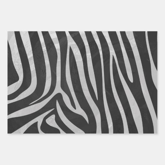 Tierdruck in Schwarz/Weiß Geschenkpapier Set (Vorderseite)