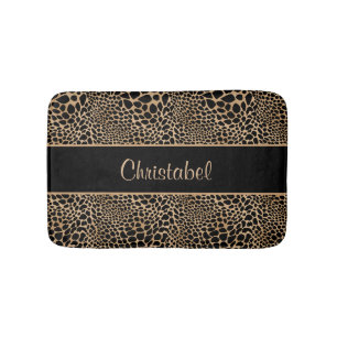 Tierdruck Leopard Flecken Schwarz & Braun Benutzer Badematte