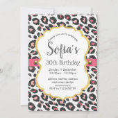 Tierdruck Leopard Mädchen Geburtstag Einladung (Vorderseite)