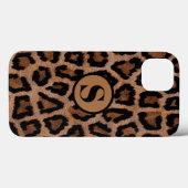 Tierdruck Leopard Monogramm Name Case-Mate iPhone Hülle (Rückseite (Horizontal))