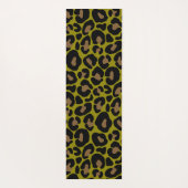 Tierdruck Leopard olivgrün Monogramm Name Yogamatte (Rückseite)