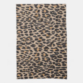 Tierdruck, Leopard-Stellen - Brown-Schwarzes Küchentuch (Vertikal)