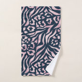 Tierdruck, Leopard, Tiger, Blau, Rosa, Haut, Badhandtuch Set (Handtuch)