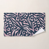 Tierdruck, Leopard, Tiger, Blau, Rosa, Haut, Badhandtuch Set (Handtuch)
