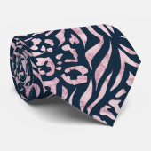 Tierdruck, Leopard, Tiger, Blau, Rosa, Haut, Krawatte (Gerollt)