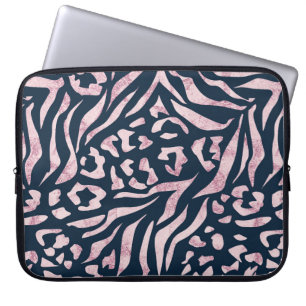 Tierdruck, Leopard, Tiger, Blau, Rosa, Haut, Laptopschutzhülle