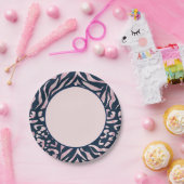 Tierdruck, Leopard, Tiger, Blau, Rosa, Haut, Pappteller (Party)