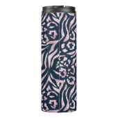 Tierdruck, Leopard, Tiger, Blau, Rosa, Haut Thermosbecher (Rückseite)