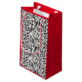 Tierdruck, Leopard, Tiger, Schwarz, Weiß, Haut, Kleine Geschenktüte (Rückseite Schrägansicht)