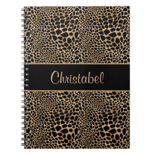 Tierdruck Leopardenflecken Schwarz & Beige Benutze Notizblock