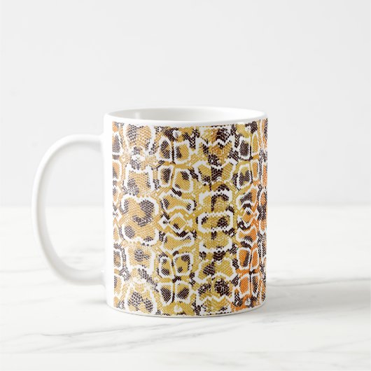Tierdruck, Leopardtextur, Schlange pa Kaffeetasse (Links)