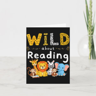 Tierdruck lese ein Buch Charakter Kinder wild darü Karte