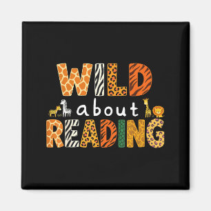 Tierdruck lese ein Buch Charakter Kinder wild darü Magnet