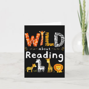 Tierdruck liest einen Buchcharakter Kinder wild da Karte
