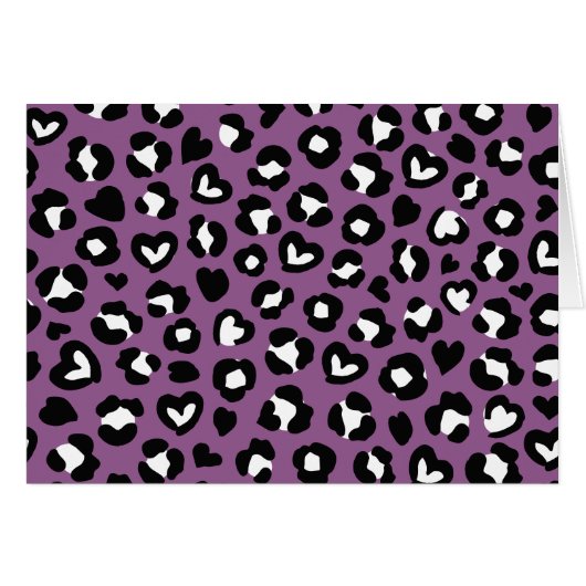 Tierdruck, Lila Leopard, Geparden, Herz (Vorderseite (Horizontal))
