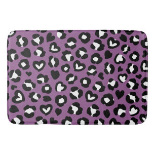 Tierdruck, Lila Leopard, Geparden, Herz Badematte