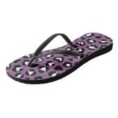 Tierdruck, Lila Leopard, Geparden, Herz Badesandalen (Schrägansicht)