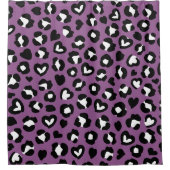 Tierdruck, Lila Leopard, Geparden, Herz Duschvorhang (Vorderseite)