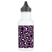 Tierdruck, Lila Leopard, Geparden, Herz Edelstahlflasche (Links)