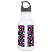 Tierdruck, Lila Leopard, Geparden, Herz Edelstahlflasche (Rückseite)