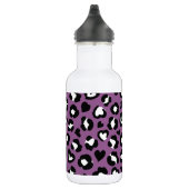 Tierdruck, Lila Leopard, Geparden, Herz Edelstahlflasche (Rechts)