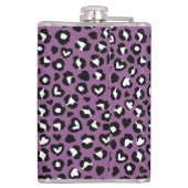 Tierdruck, Lila Leopard, Geparden, Herz Flachmann (Rückseite)