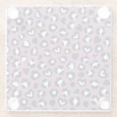 Tierdruck, Lila Leopard, Geparden, Herz Glasuntersetzer (Rückseite)