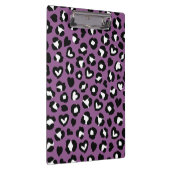 Tierdruck, Lila Leopard, Geparden, Herz Klemmbrett (Rechts)