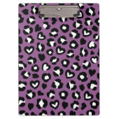 Tierdruck, Lila Leopard, Geparden, Herz Klemmbrett (Vorderseite)