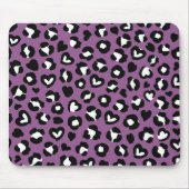 Tierdruck, Lila Leopard, Geparden, Herz Mousepad (Vorne)
