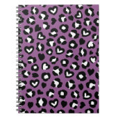 Tierdruck, Lila Leopard, Geparden, Herz Notizblock (Vorderseite)
