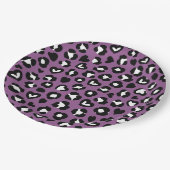 Tierdruck, Lila Leopard, Geparden, Herz Pappteller (Schrägansicht)
