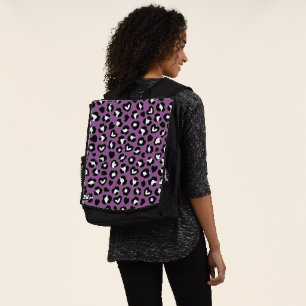Tierdruck, Lila Leopard, Geparden, Herz Rucksack
