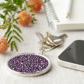 Tierdruck, Lila Leopard, Geparden, Herz Schlüsselanhänger (Seite)