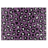 Tierdruck, Lila Leopard, Geparden, Herz Schneidebrett (Vorderseite)