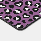 Tierdruck, Lila Leopard, Geparden, Herz Schreibtischunterlage (Ecke)