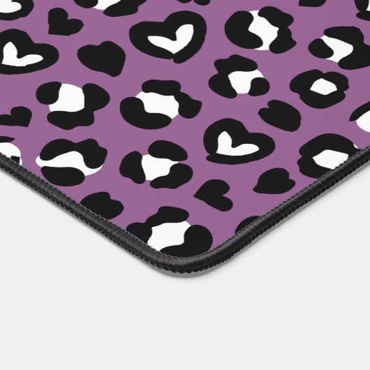 Tierdruck, Lila Leopard, Geparden, Herz Schreibtischunterlage (Ecke)