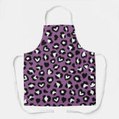 Tierdruck, Lila Leopard, Geparden, Herz Schürze (Vorderseite)