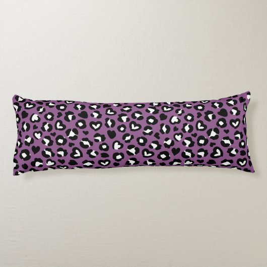 Tierdruck, Lila Leopard, Geparden, Herz Seitenschläferkissen (Rückseite)