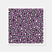 Tierdruck, Lila Leopard, Geparden, Herz Serviette (Vorderseite)