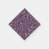 Tierdruck, Lila Leopard, Geparden, Herz Serviette (Ecke)