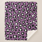 Tierdruck, Lila Leopard, Geparden, Herz Sherpadecke (Vorderseite)