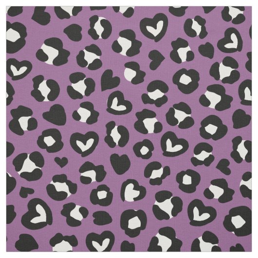 Tierdruck, Lila Leopard, Geparden, Herz Stoff (Muster)