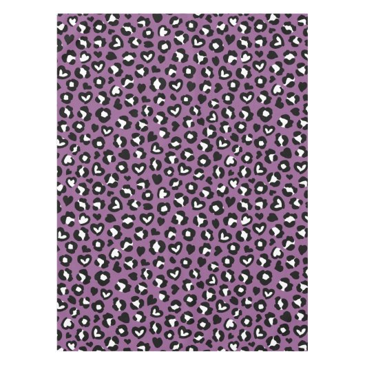 Tierdruck, Lila Leopard, Geparden, Herz Tischdecke (Vorderseite)