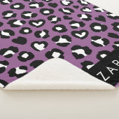 Tierdruck, Lila Leopard, Herz, Ihr Name Sherpadecke (3/4)