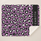 Tierdruck, Lila Leopard, Herz, Ihr Name Sherpadecke (Vorderseite (Horizontal))