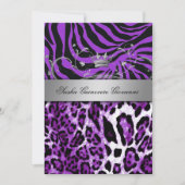 Tierdruck-metallisches Silber des Chic-311 Einladung (Vorderseite)