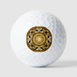 Tierdruck mit goldenen Schwüngen Seide Golfball